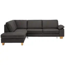 Ecksofa in Echtleder Graubraun 235/274 cm