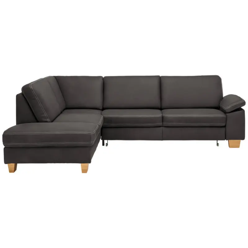 Ecksofa in Echtleder Graubraun 235/274 cm
