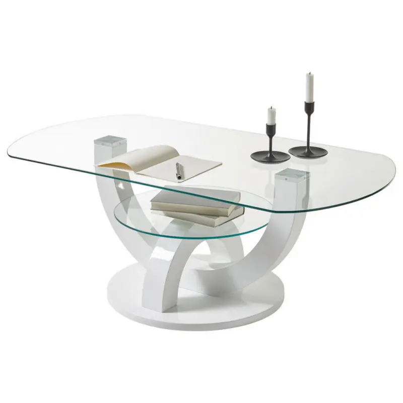 Couchtisch in Glas, Holzwerkstoff 110/60/40 cm