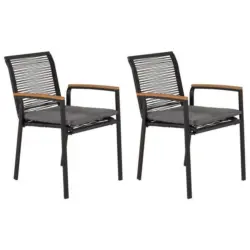 Gartenstuhl-Set Metall Schwarz