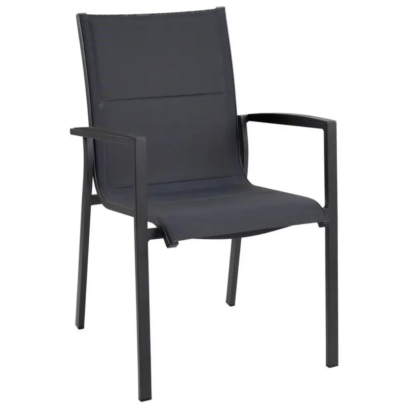 Stapelstuhl in Metall, Textil Anthrazit