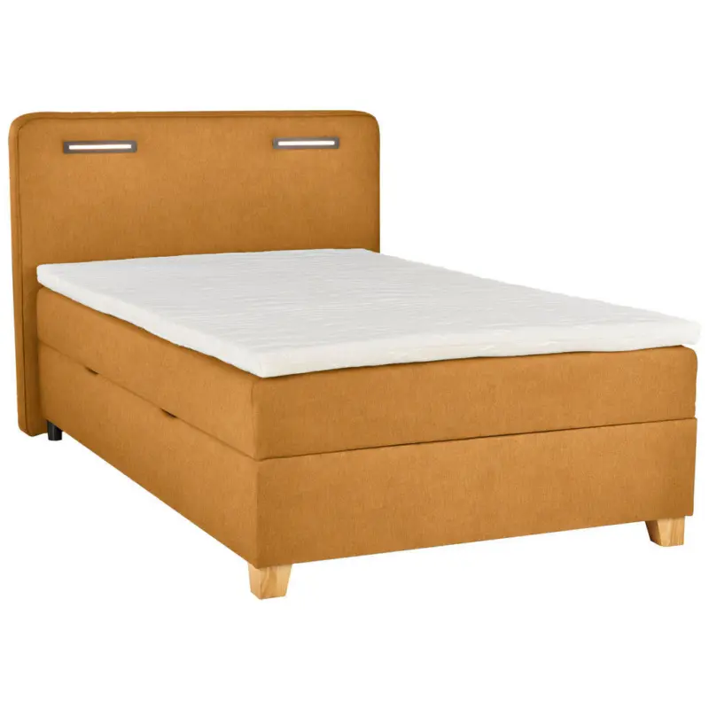 Boxbett 100/200 cm in Currygelb