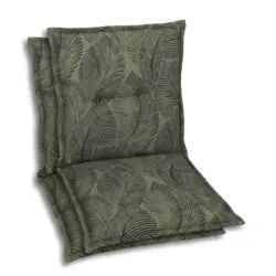 Sesselauflagenset in Gr&uuml;n Bl&auml;tter