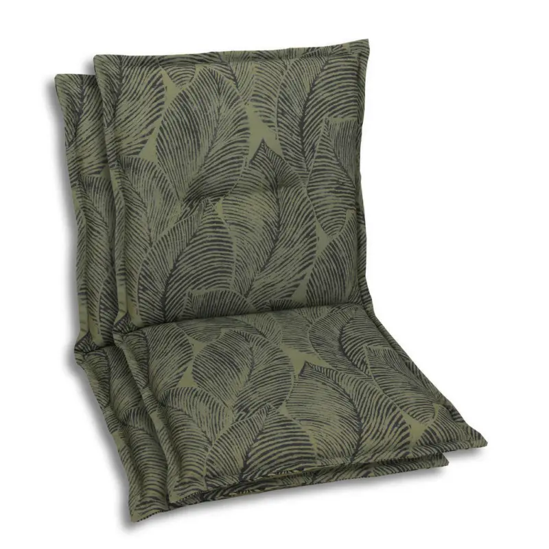 Sesselauflagenset in Gr&uuml;n Bl&auml;tter