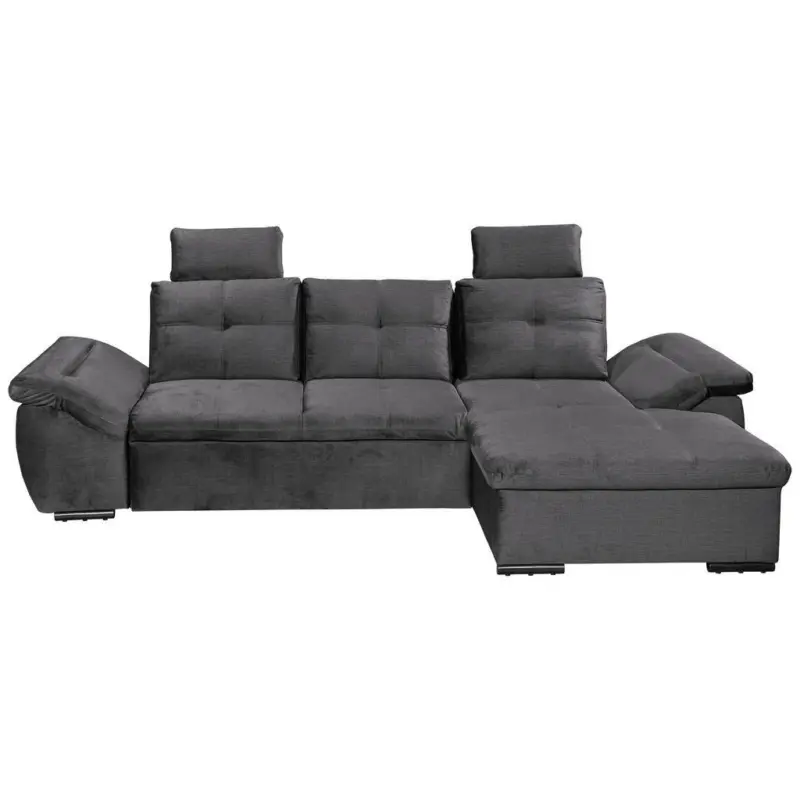 Ecksofa in Mikrovelours Grau