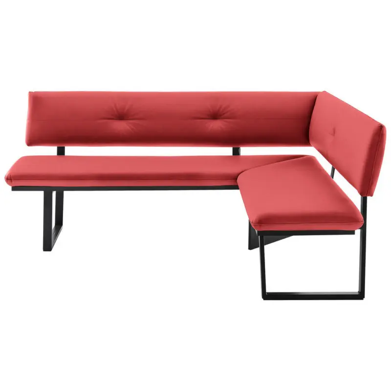 Eckbank 205/165 cm in Rot, Schwarz