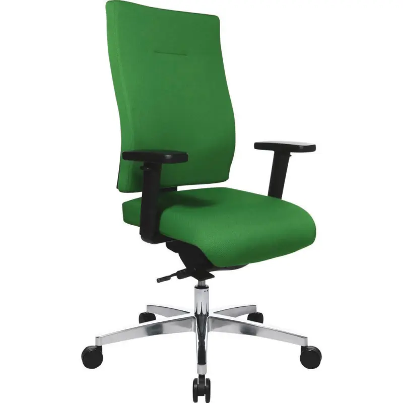 Drehstuhl in Webstoff Schwarz, Alufarben, Dunkelgr&uuml;n