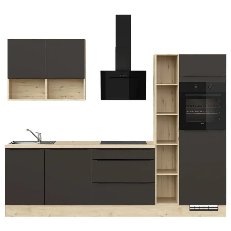 K&uuml;chenleerblock 280 cm in Braun