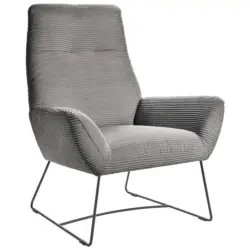 Sessel in Cord Dunkelgrau