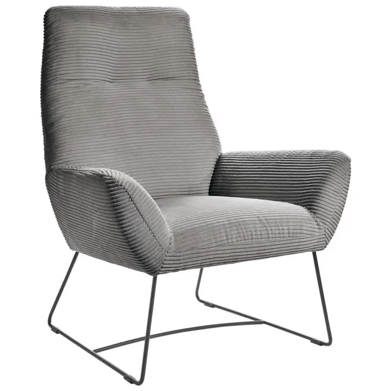 Sessel in Cord Dunkelgrau