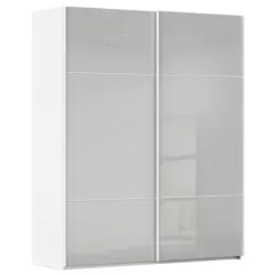 Schwebet&uuml;renschrank in Grau, Wei&szlig;