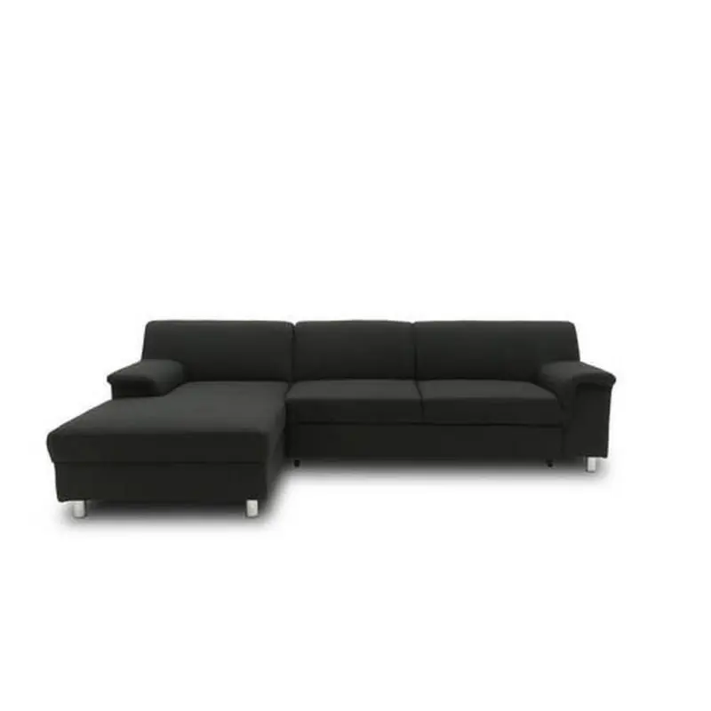 Ecksofa in Webstoff Schwarz 150/252 cm