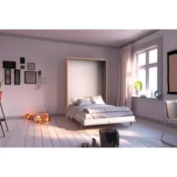 Schrankbett 120/200 cm Wei&szlig;, Eichefarben