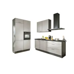 Eckk&uuml;che 120/220 cm in Graphitfarben, Schwarz, Sandfarben