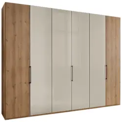 Faltt&uuml;renschrank in Champagner, Eiche Bianco