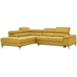 Ecksofa in Webstoff Gelb 226/282 cm
