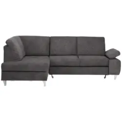 Ecksofa in Flachgewebe Graubraun 186/255 cm