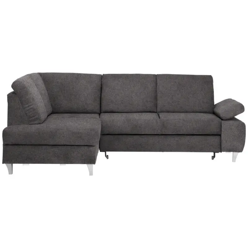 Ecksofa in Flachgewebe Graubraun 186/255 cm