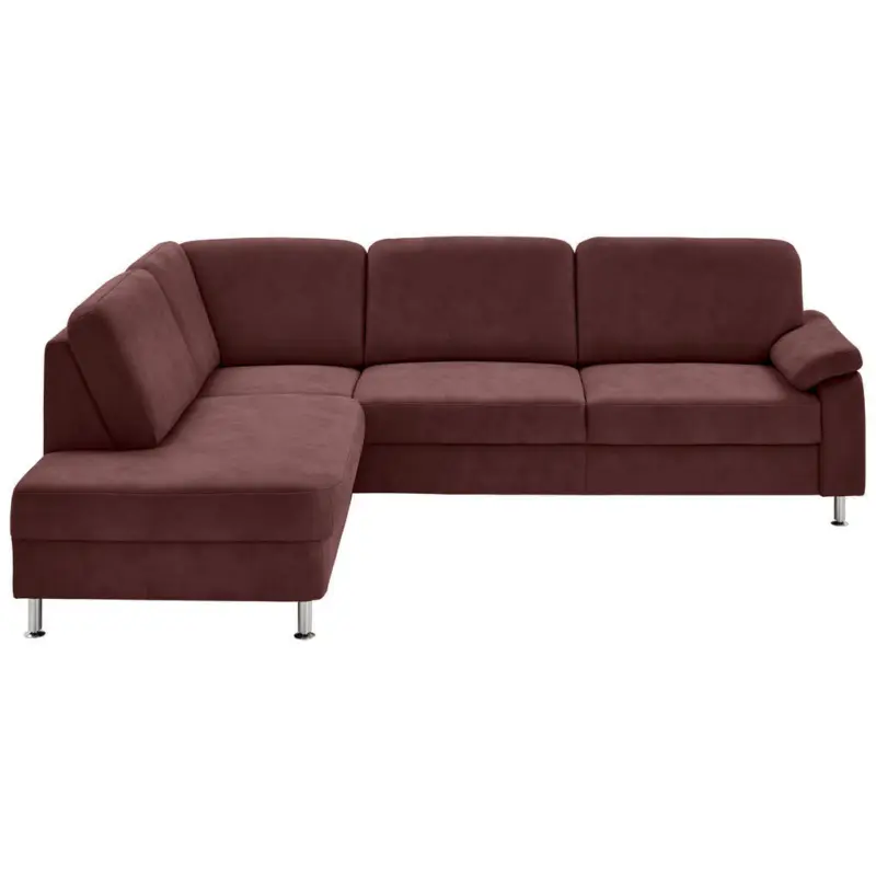 Ecksofa Rostock in Mikrofaser Weinrot 202/266 cm