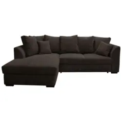 Ecksofa in Cord Dunkelbraun 174/259 cm