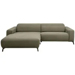 Ecksofa in Feincord Olivgr&uuml;n 172-177/294 cm