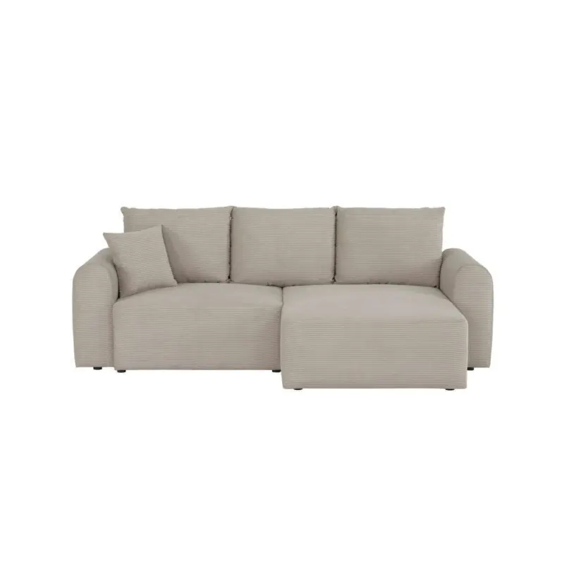 Ecksofa Jonilz in Cord Beige 250/151 cm