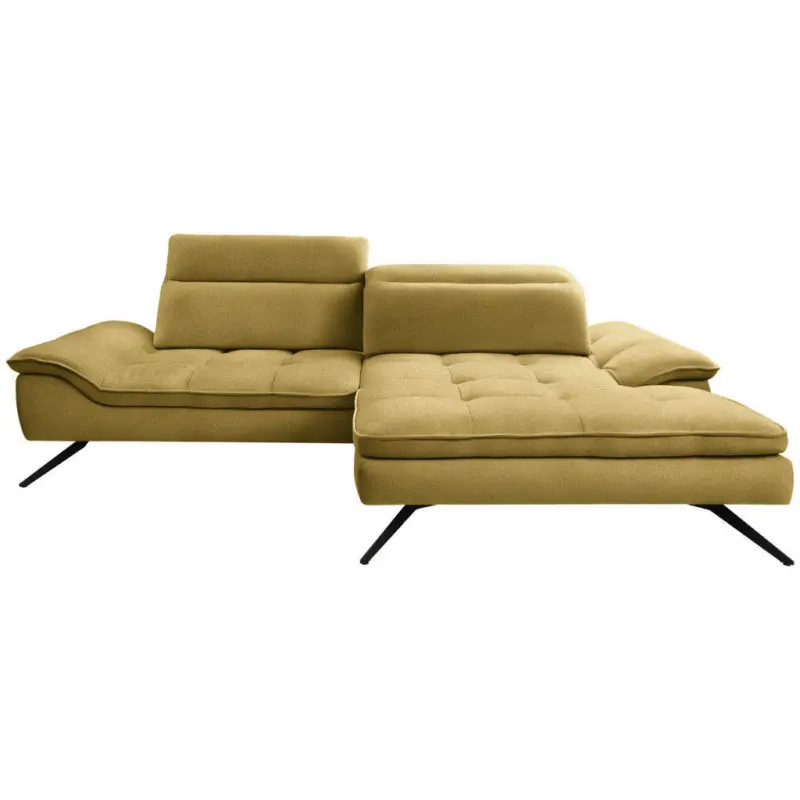 Ecksofa in Chenille Currygelb 288/179-202 cm