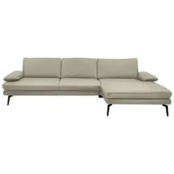 Ecksofa Beldomo Premium in Echtleder Ecru 310/180 cm