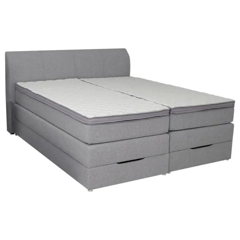 Boxspringbett 200/200 cm in Silberfarben