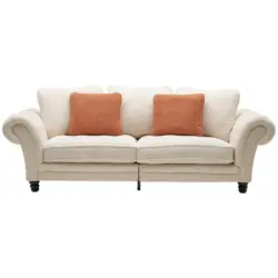 Megasofa in Flachgewebe Wei&szlig;