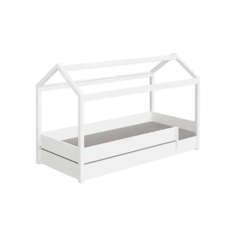 Hausbett Absturzsicherung 90/200 cm in Wei&szlig;