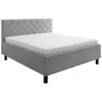 XXXLutz Lauterach - Ihr M&ouml;belhaus bei Bregenz Polsterbett gepolstertes Kopfteil, Lattenrost, Bettkasten Hellgrau 180/200 cm