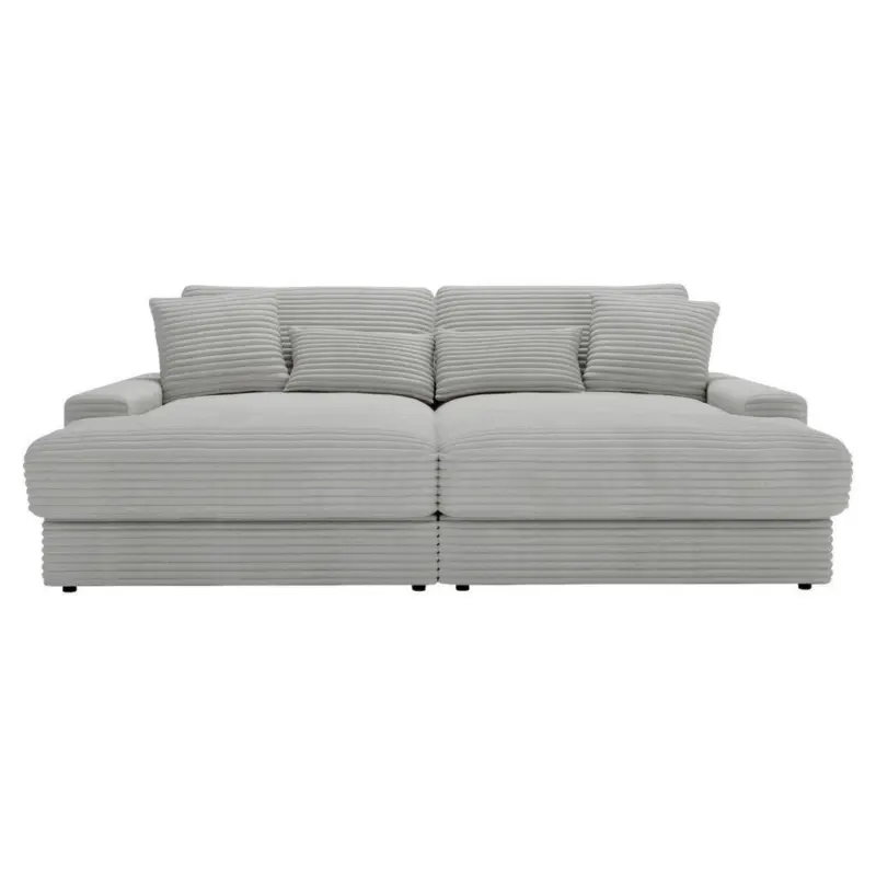 Bigsofa in Cord Hellgrau