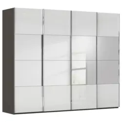 Schwebet&uuml;renschrank in Graphitfarben, Wei&szlig;
