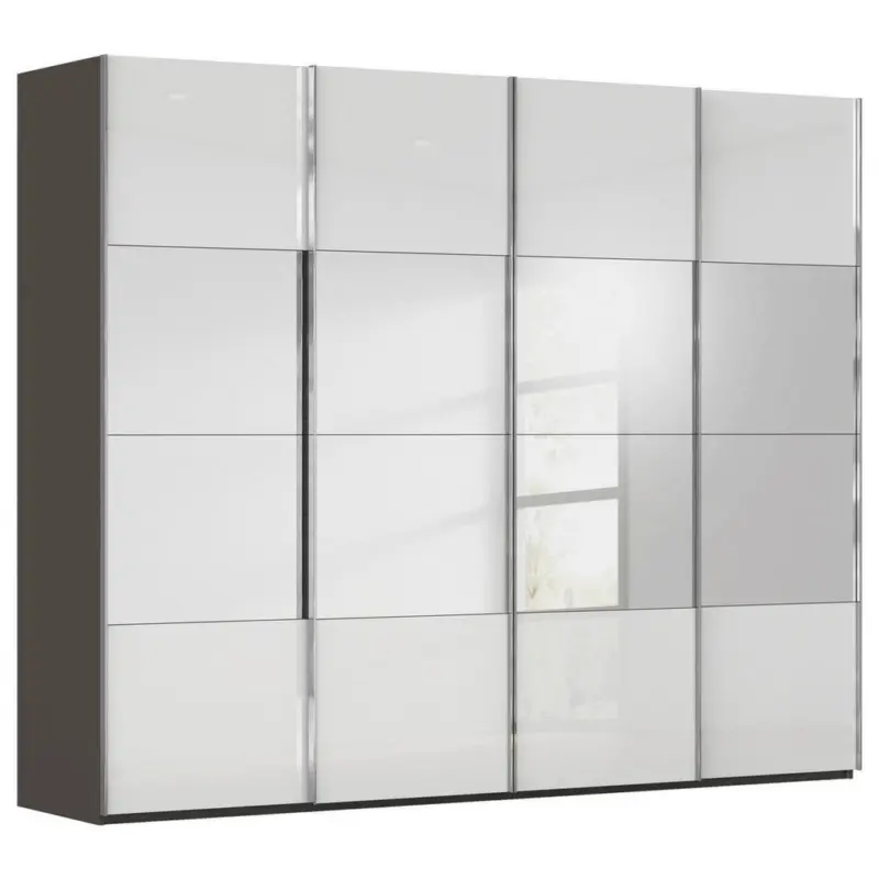 Schwebet&uuml;renschrank in Graphitfarben, Wei&szlig;