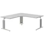 XXXLutz Lauterach - Ihr M&ouml;belhaus bei Bregenz Eckschreibtisch 180/180/70-82 cm in Anthrazit, Grau, Alufarben