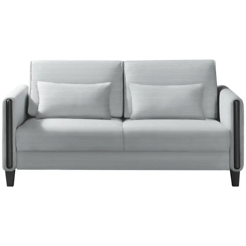 Schlafsofa in Cord Schwarz, Hellgrau