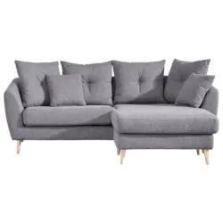 Ecksofa in Flachgewebe Grau 210/156 cm