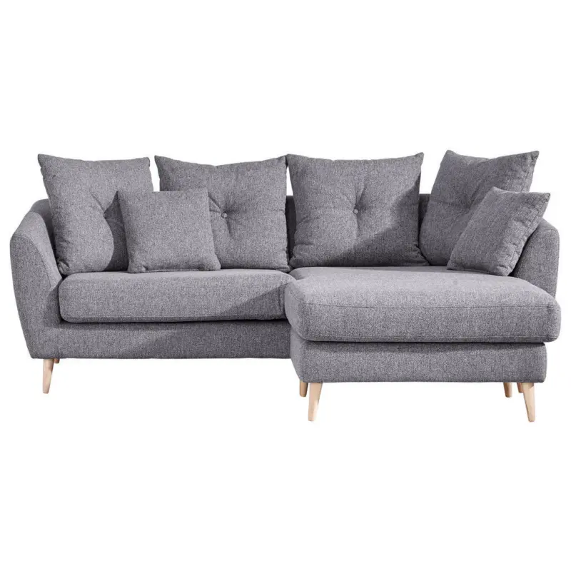 Ecksofa in Flachgewebe Grau 210/156 cm
