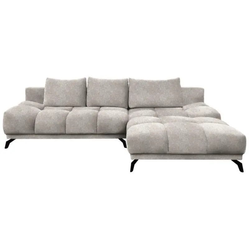 Ecksofa in Chenille Sandfarben