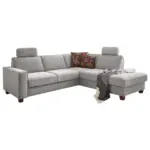 XXXLutz Lauterach - Ihr M&ouml;belhaus bei Bregenz Ecksofa in Chenille, Flachgewebe Hellgrau 236/213 cm