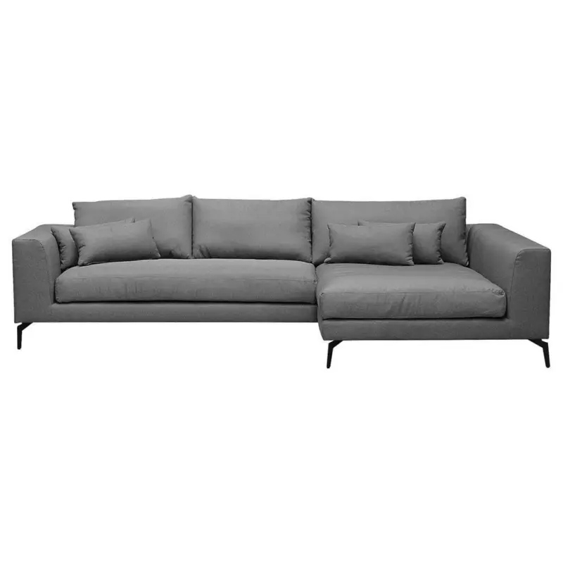Ecksofa in Flachgewebe Dunkelgrau 313/172 cm