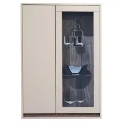 H&auml;ngevitrine in Nussbaumfarben, Kaschmir