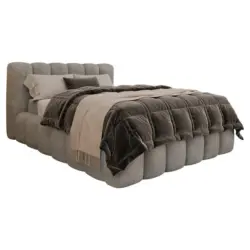 Polsterbett Lattenrost, Bettkasten Grau 140/200 cm