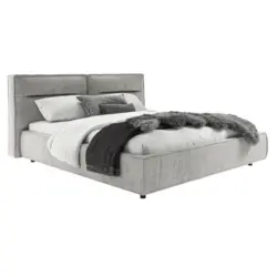 Polsterbett gepolstertes Kopfteil Silberfarben 160/200 cm