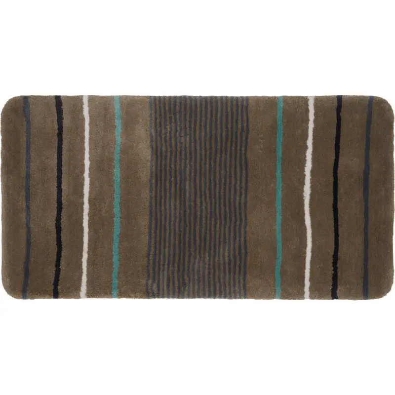 Badematte Braun, T&uuml;rkis 80/150 cm