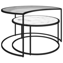 Couchtischset in Metall, Glas, Holzwerkstoff 78/45/62 cm