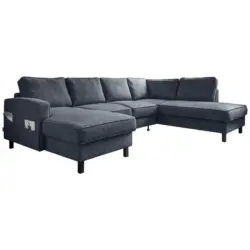 Wohnlandschaft in Struktur Dunkelblau