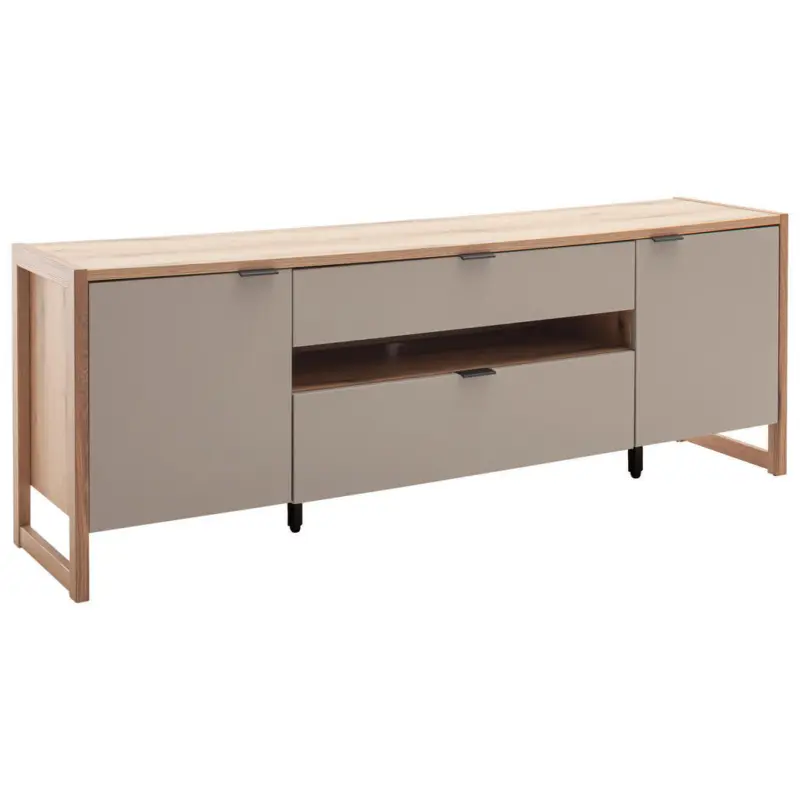 Tv-Element Grau, Schwarz, Eichefarben 185/67/44 cm