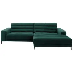 Ecksofa Badia in Cord Gr&uuml;n 296/207 cm